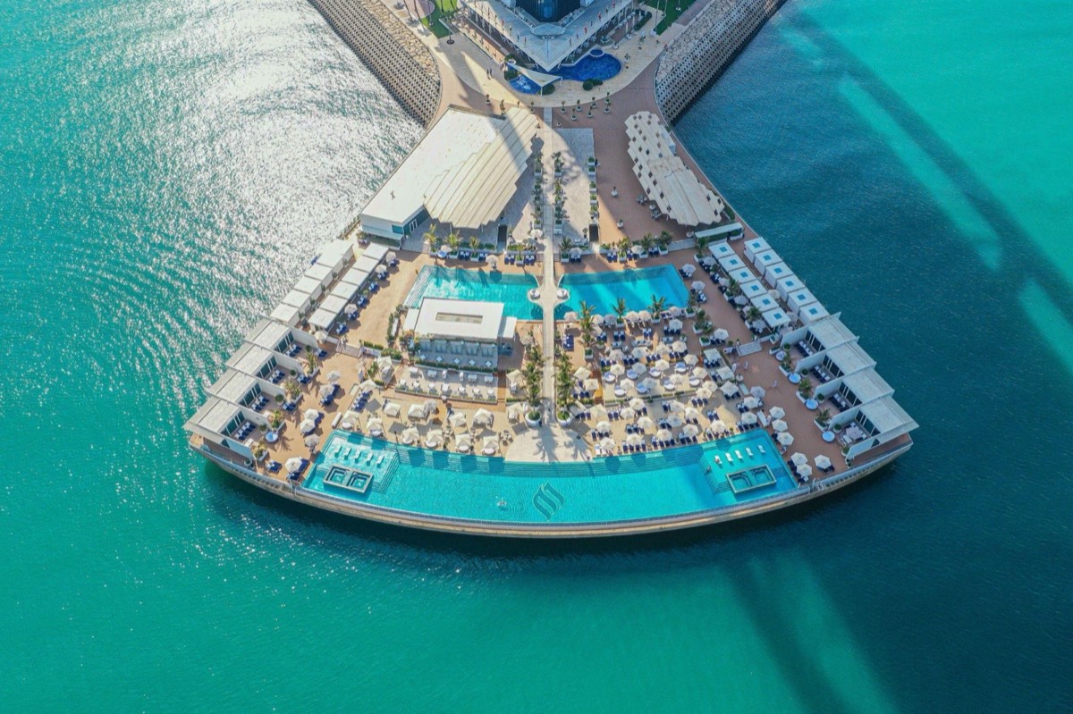 SAL beach club at Burj Al Arab from above